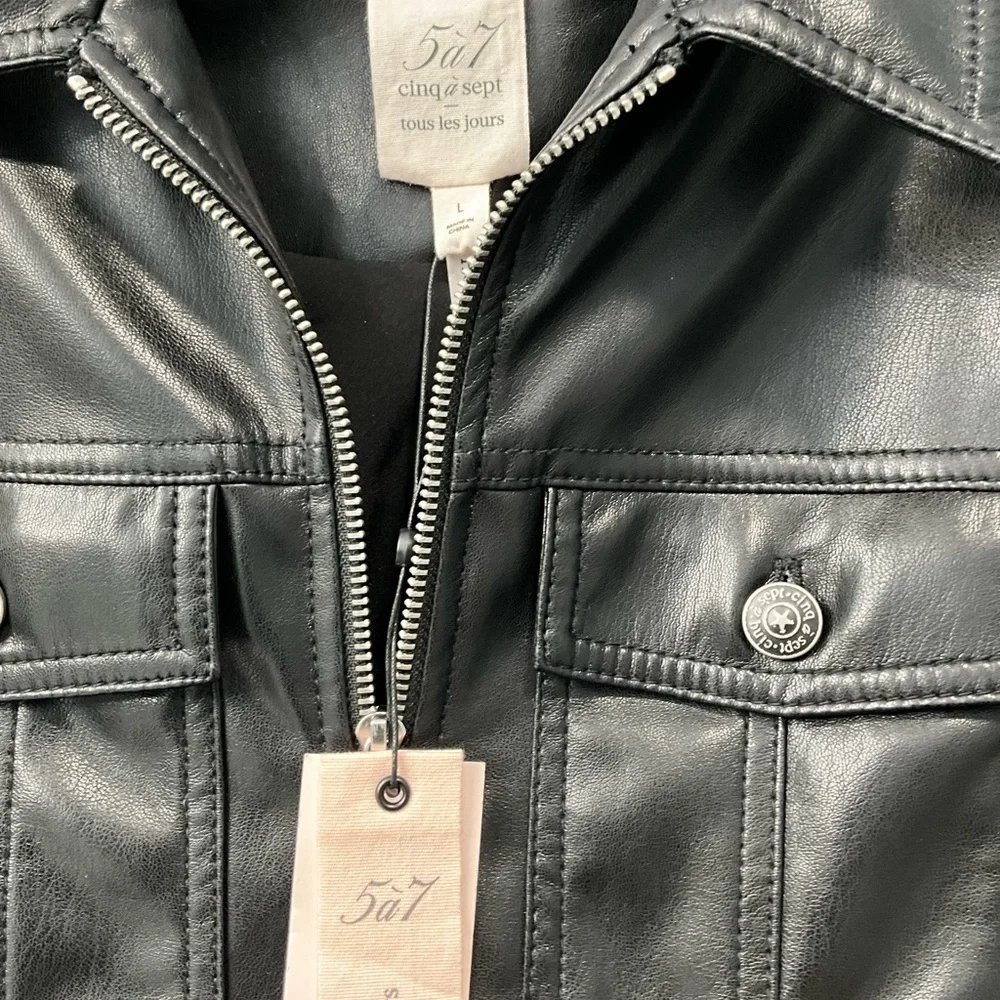 New with tags. Cinq à Sept
Faux Leather Puff Sleeve Jacket - Picture 3 of 5